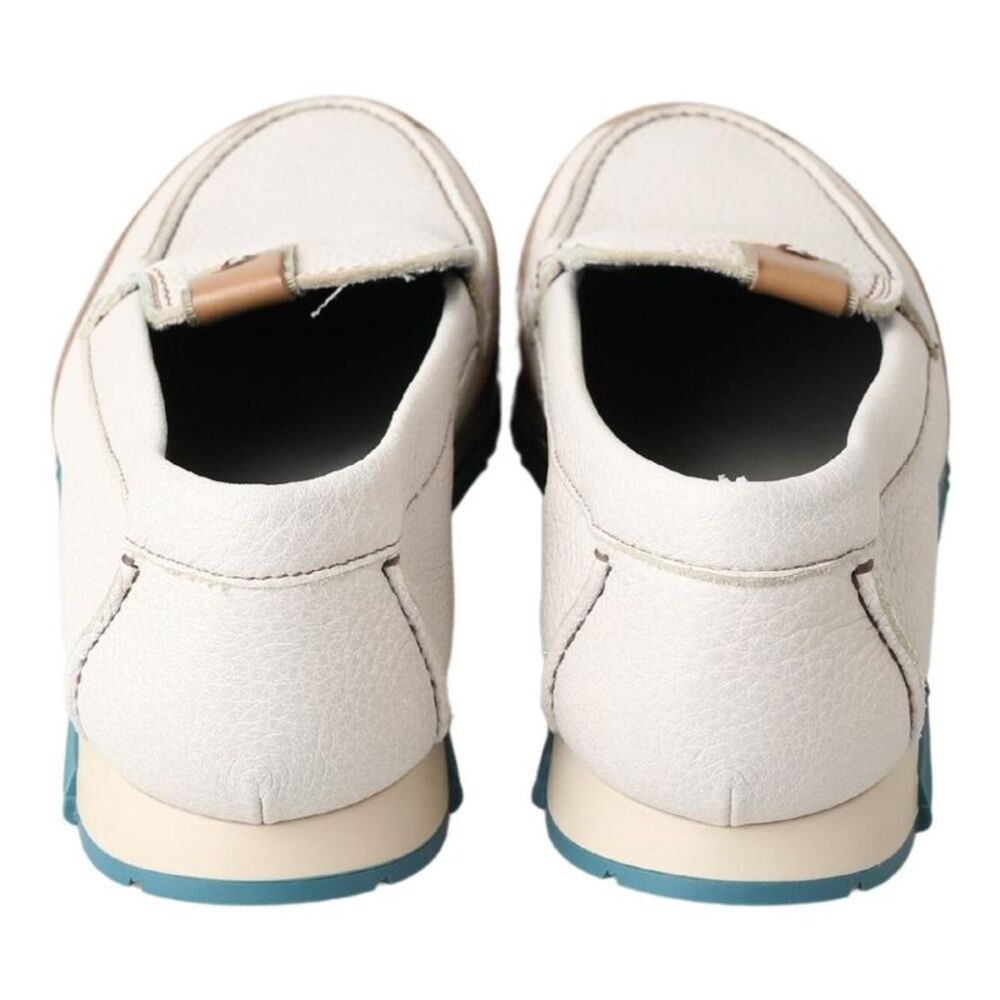 Dolce & Gabbana White Leather Loafers Moccasins Men's Shoes - Picture 6 of 6